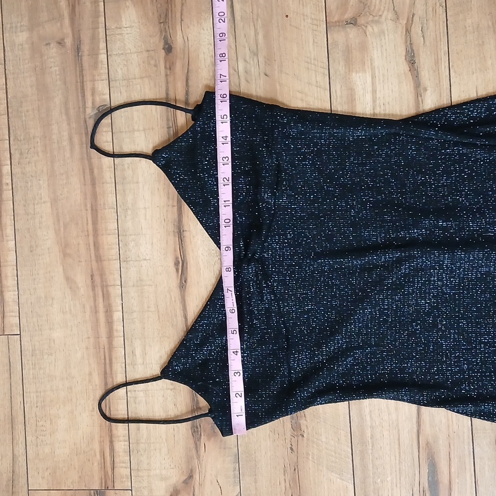 Windsor Black Shiny Asymmetrical Ruffle Floor-Length Cocktail Dress. Size S - Picture 17 of 17
